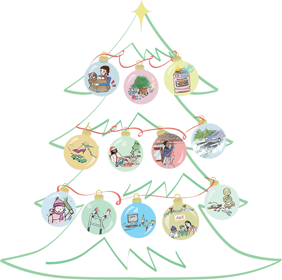 12 hazards of Christmas graphic
