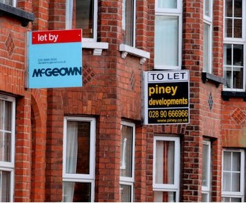 To let boards on terraced houses
