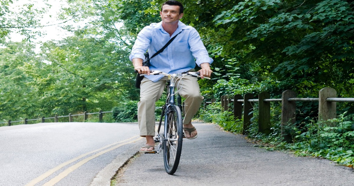 Can you ride a bike on a public footpath sale